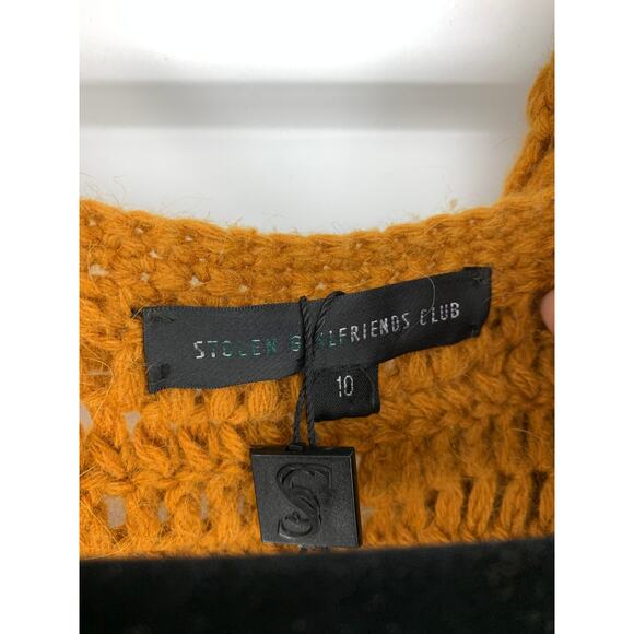Stolen Girlfriends Club Duster Sweater Womens 10 Looped Yarn Burnt Orange - Picture 3 of 10